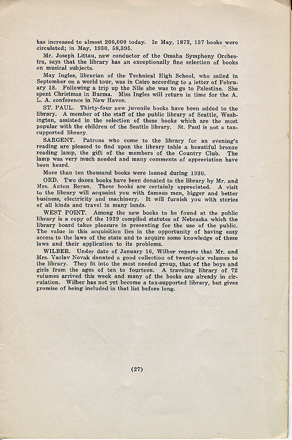 Nebraska Public Library Commission Bulletin, v.1, #2