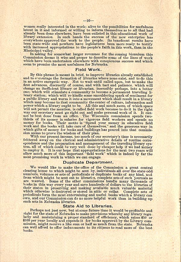 First Biennial Report of the Nebraska Library Commission
