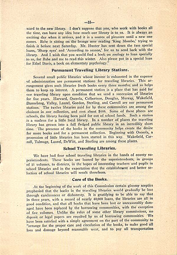 Second Biennial Report of the Nebraska Public Library Commission