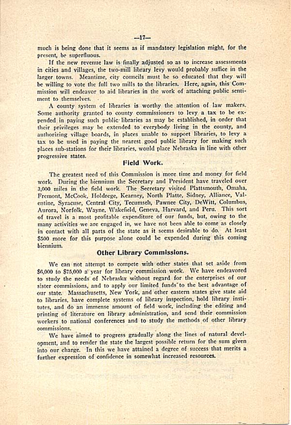 Second Biennial Report of the Nebraska Public Library Commission