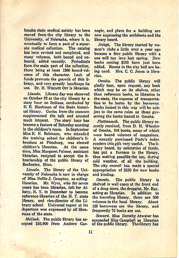 Nebraska Library Bulletin