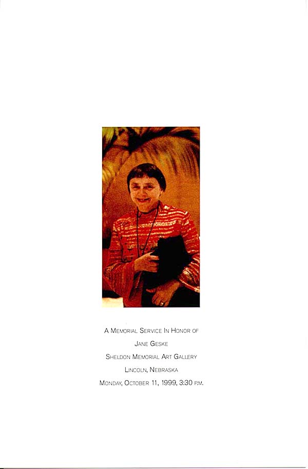 Jane Pope Geske Memorial Service