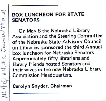 Invitation to Senators to visit new space