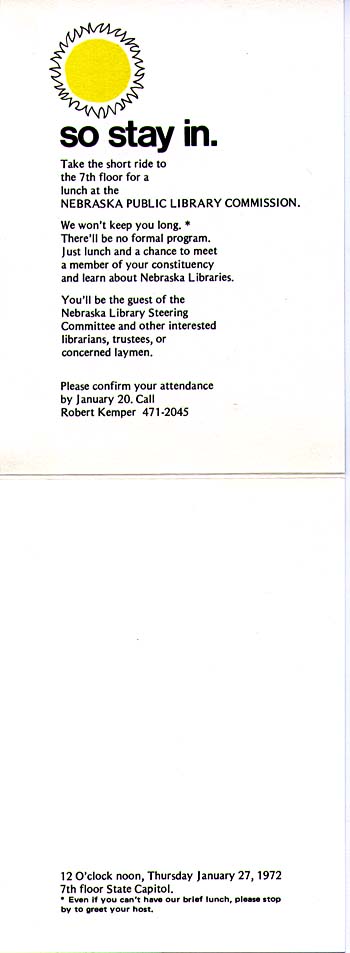 Legislative Open House, lunch invite inside