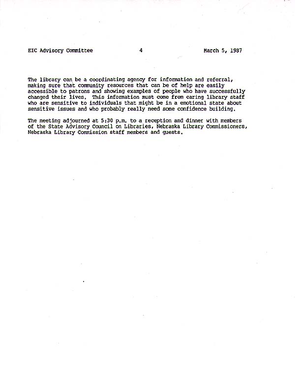 Advisory Committee minutes