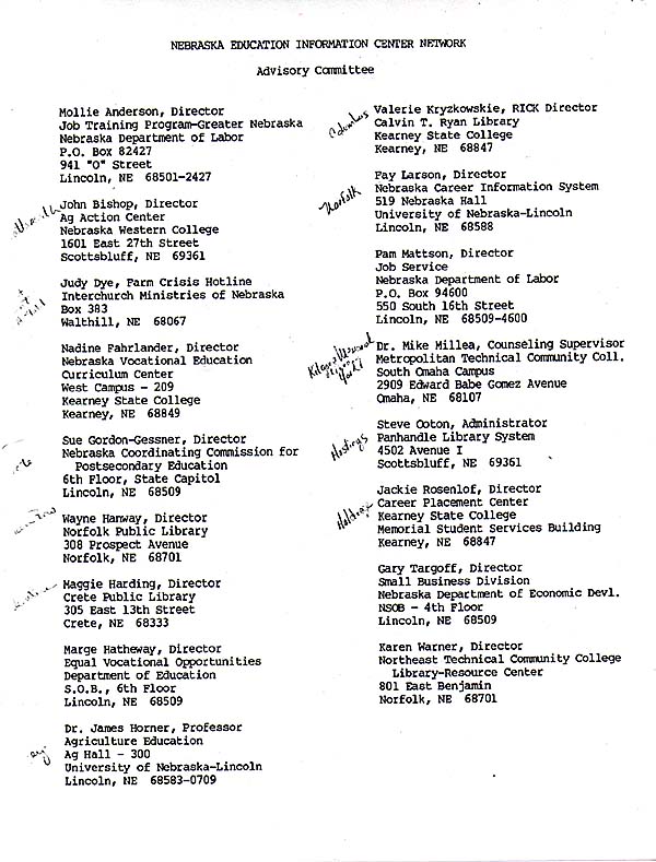 Advisory Committee minutes